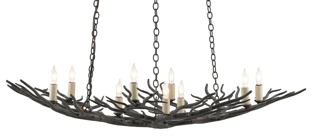 Currey and Company - Nine Light Chandelier - Rainforest - Rustic Bronze- Union Lighting Luminaires Decor