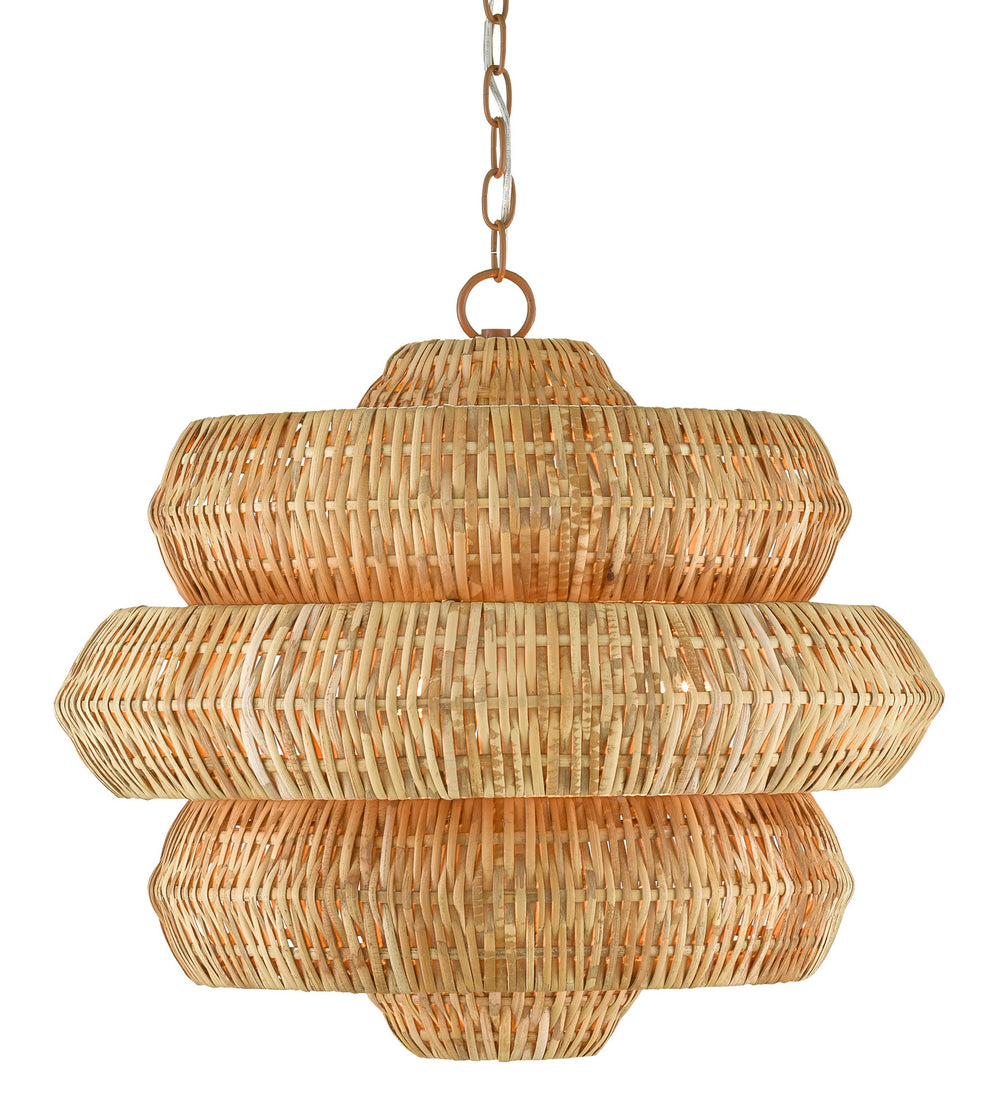Currey and Company - Three Light Chandelier - Antibes Collection - Natural/Khaki- Union Lighting Luminaires Decor