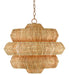 Currey and Company - Three Light Chandelier - Antibes - Natural/Khaki- Union Lighting Luminaires Decor