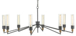 Currey and Company - Eight Light Chandelier - Delgado - Antique Black/Reclaimed Wood- Union Lighting Luminaires Decor