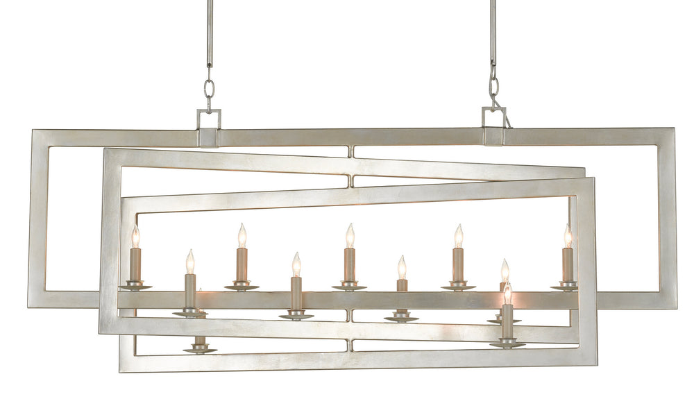 Currey and Company - 11 Light Chandelier - Middleton Collection - Contemporary Silver Leaf- Union Lighting Luminaires Decor