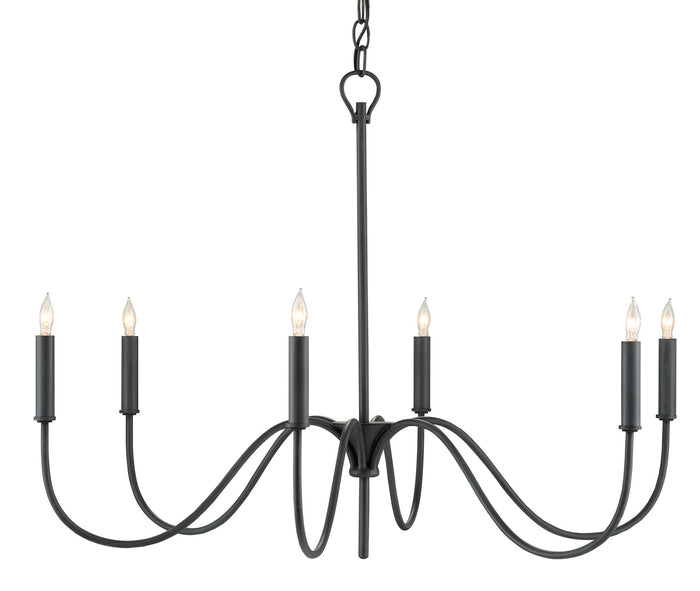 Currey and Company - Six Light Chandelier - Tirrell - Antique Black- Union Lighting Luminaires Decor