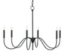 Currey and Company - Six Light Chandelier - Tirrell Collection - Antique Black- Union Lighting Luminaires Decor
