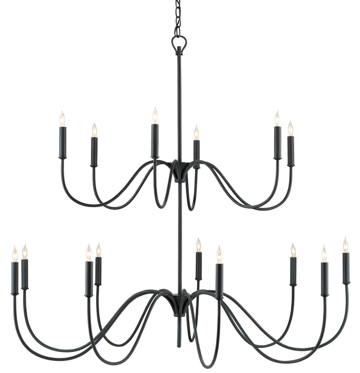 Currey and Company - 15 Light Chandelier - Tirrell - Antique Black- Union Lighting Luminaires Decor