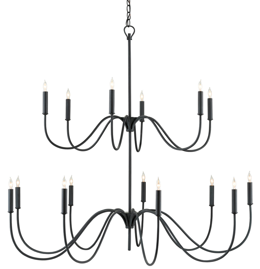 Currey and Company - 15 Light Chandelier - Tirrell Collection - Antique Black- Union Lighting Luminaires Decor