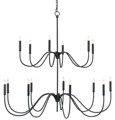 Currey and Company - 15 Light Chandelier - Tirrell Collection - Antique Black- Union Lighting Luminaires Decor