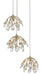 Currey and Company - Three Light Pendant - Crystal/ Contemporary Silver Leaf- Union Lighting Luminaires Decor