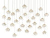 Currey and Company - 30 Light Pendant - Crystal Bud - Clear/Contemporary Silver Leaf/Silver- Union Lighting Luminaires Decor