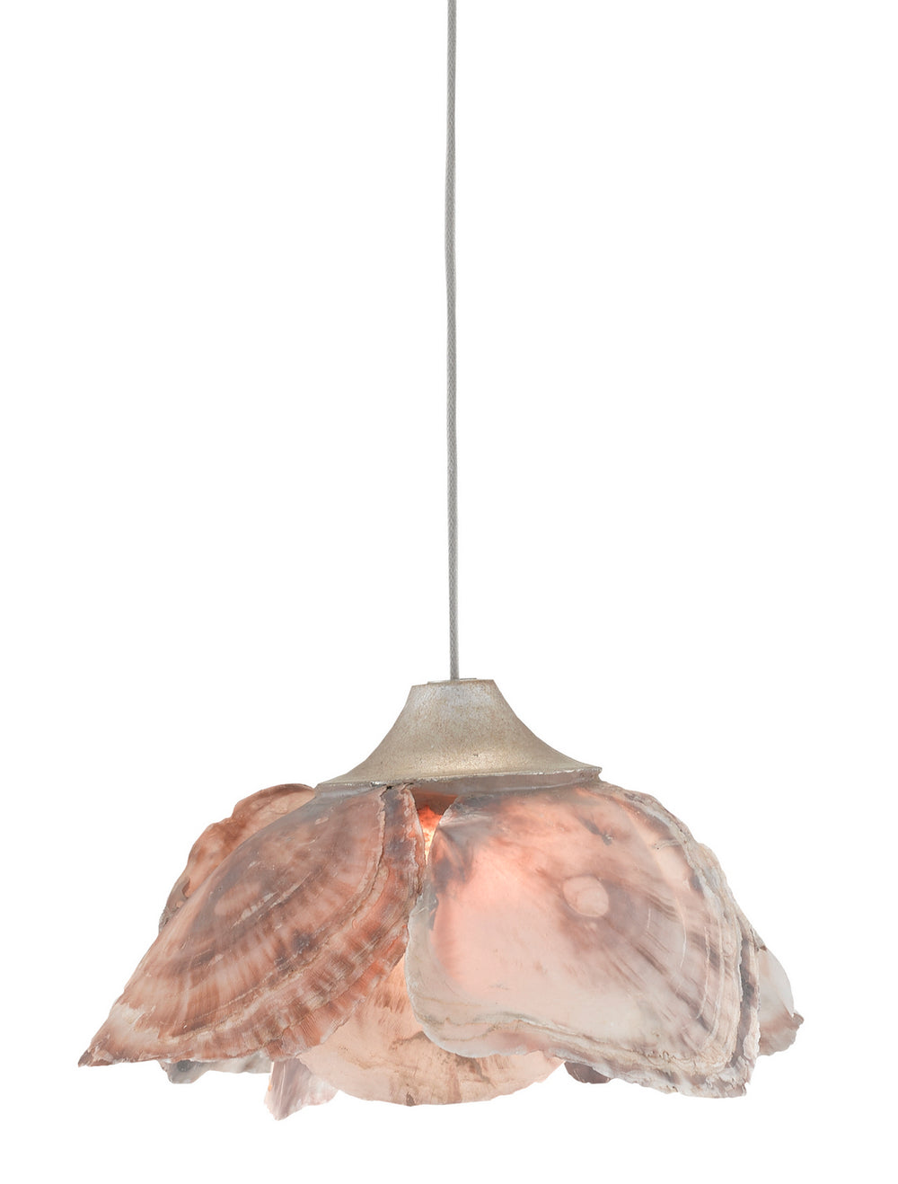 Currey and Company - One Light Pendant - Catrice Collection - Natural Shell/Contemporary Silver Leaf- Union Lighting Luminaires Decor