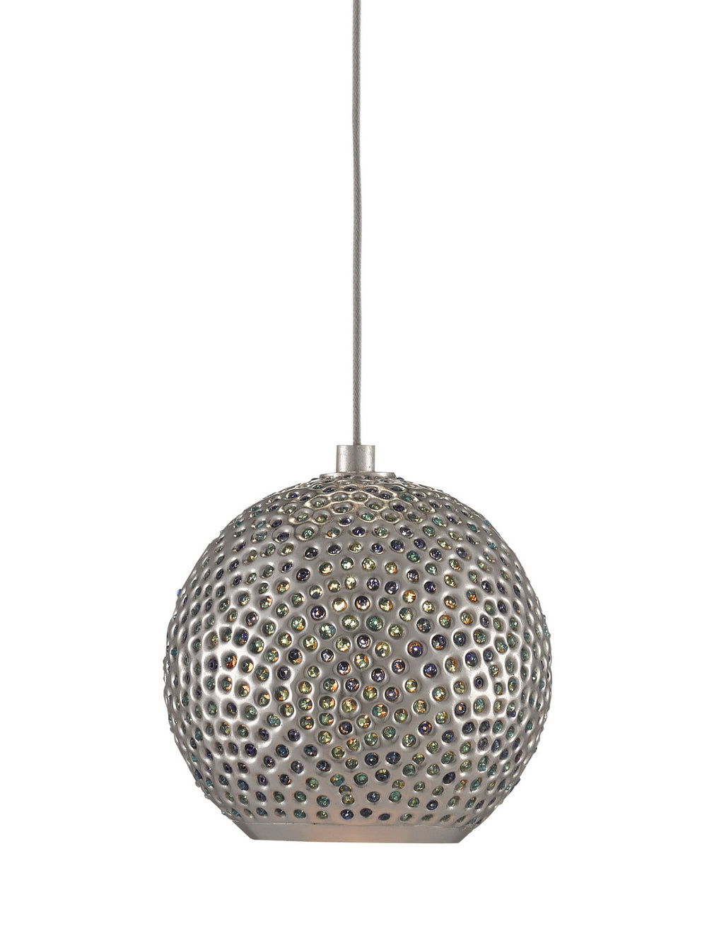 Currey and Company - One Light Pendant - Giro Collection - Blue/Nickel- Union Lighting Luminaires Decor