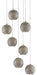 Currey and Company - Seven Light Pendant - Giro - Blue/Nickel/Silver- Union Lighting Luminaires Decor