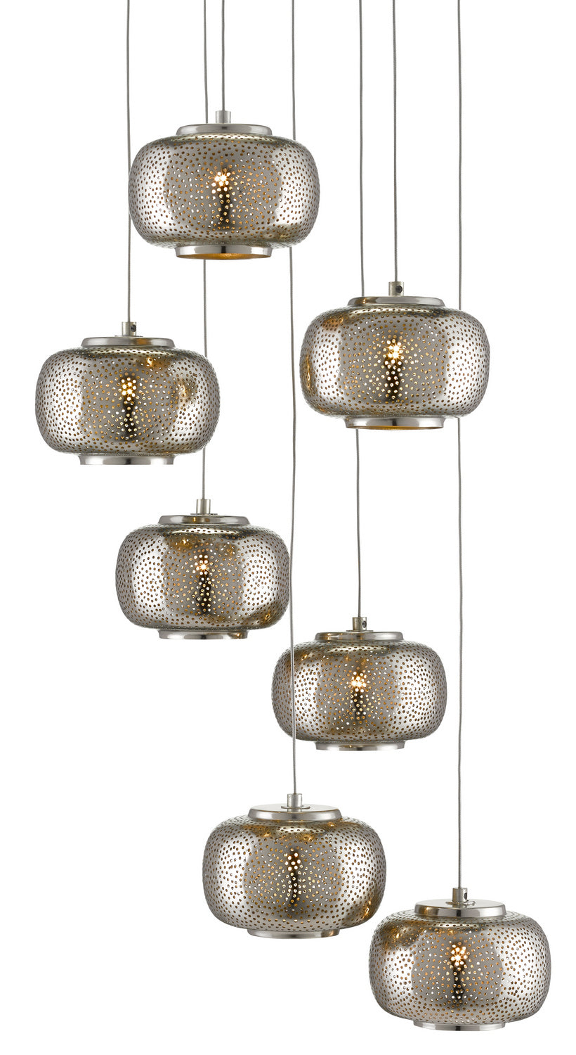 Currey and Company - Seven Light Pendant - Pepper - Nickel/Silver- Union Lighting Luminaires Decor