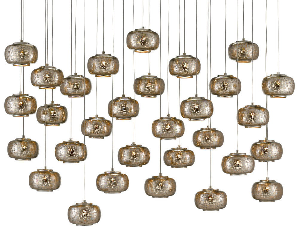Currey and Company - 30 Light Pendant - Pepper - Nickel/Silver- Union Lighting Luminaires Decor