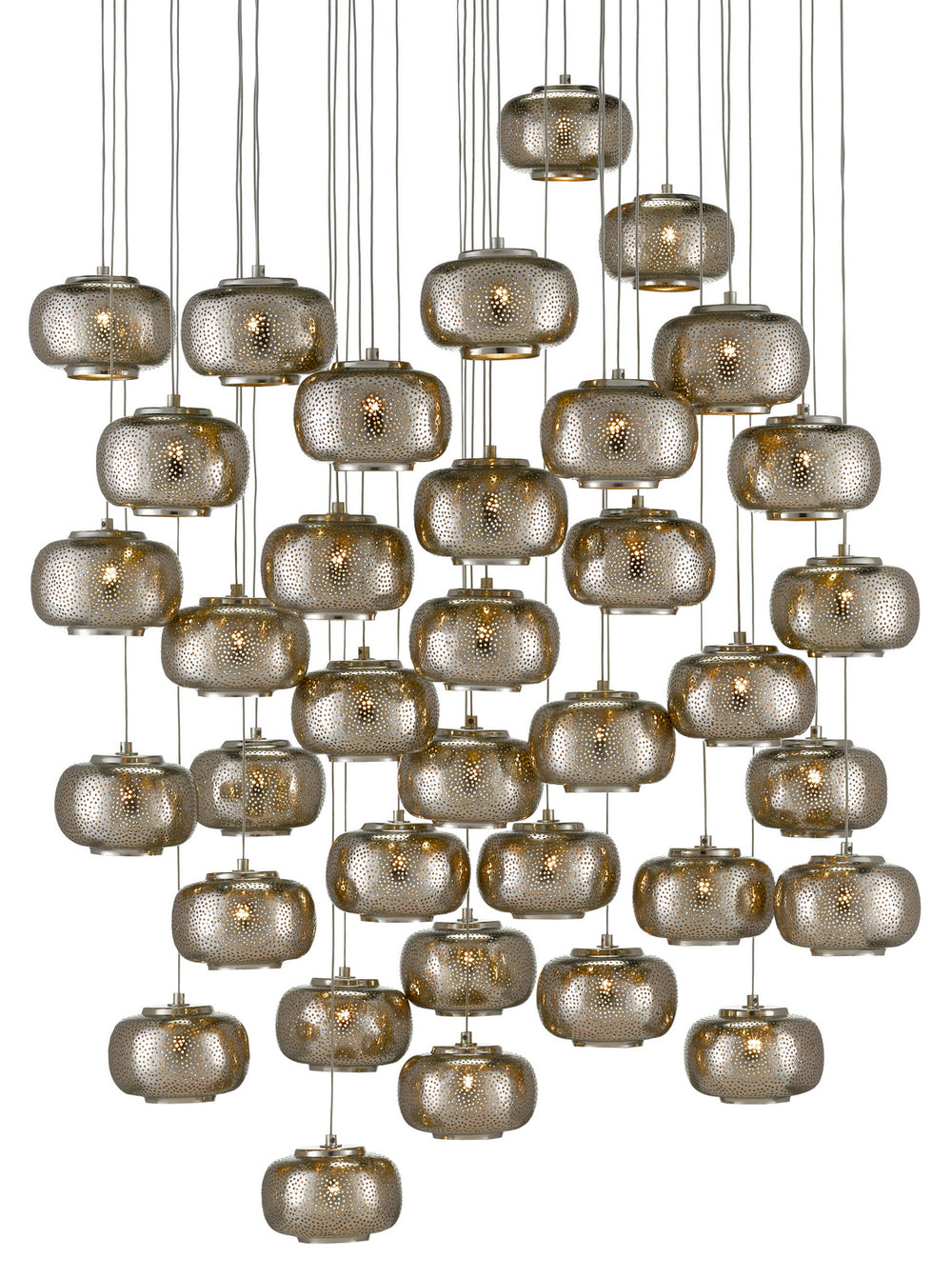 Currey and Company - 36 Light Pendant - Pepper - Nickel/Silver- Union Lighting Luminaires Decor