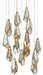 Currey and Company - 15 Light Pendant - Glace Collection - Raj Mirror/Antique Brass- Union Lighting Luminaires Decor
