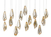 Currey and Company - 15 Light Pendant - Glace Collection - Raj Mirror/Antique Brass- Union Lighting Luminaires Decor