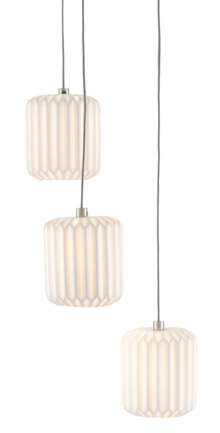 Currey and Company - Three Light Pendant - Dove Collection - White- Union Lighting Luminaires Decor