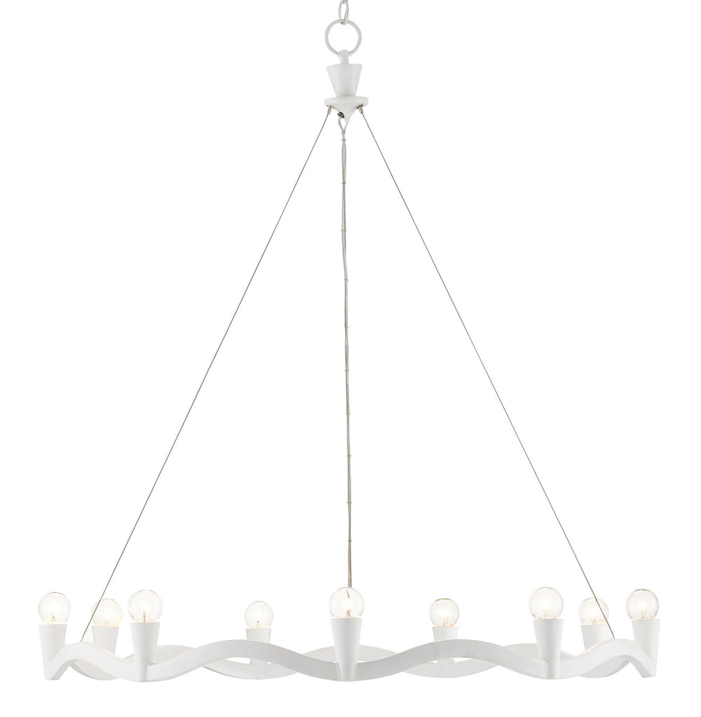 Currey and Company - Nine Light Chandelier - Serpentina Collection - Gesso White- Union Lighting Luminaires Decor
