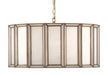 Currey and Company - Three Light Pendant - Daze Collection - Antique Brass/White- Union Lighting Luminaires Decor