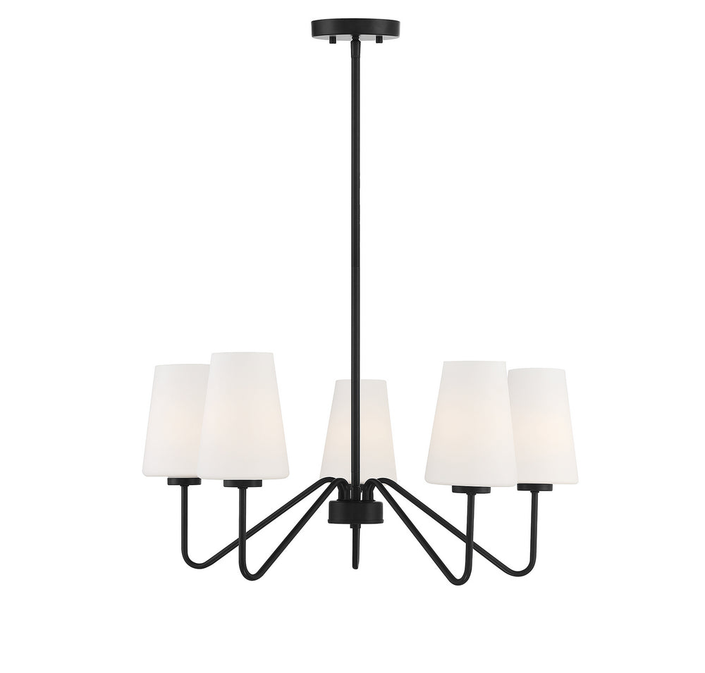 Meridian - Five Light Chandelier - Matte Black- Union Lighting Luminaires Decor