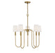 Meridian - Five Light Chandelier - Natural Brass- Union Lighting Luminaires Decor