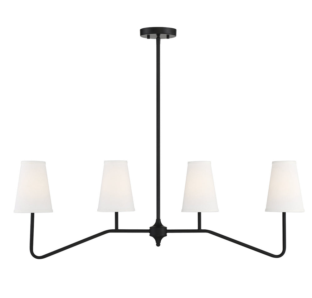 Meridian - Four Light Linear Chandelier - Matte Black- Union Lighting Luminaires Decor