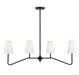 Meridian - Four Light Linear Chandelier - Matte Black- Union Lighting Luminaires Decor
