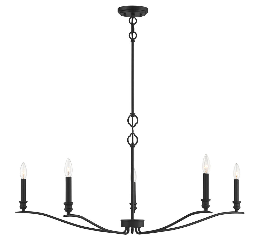 Meridian - Five Light Chandelier - Matte Black- Union Lighting Luminaires Decor