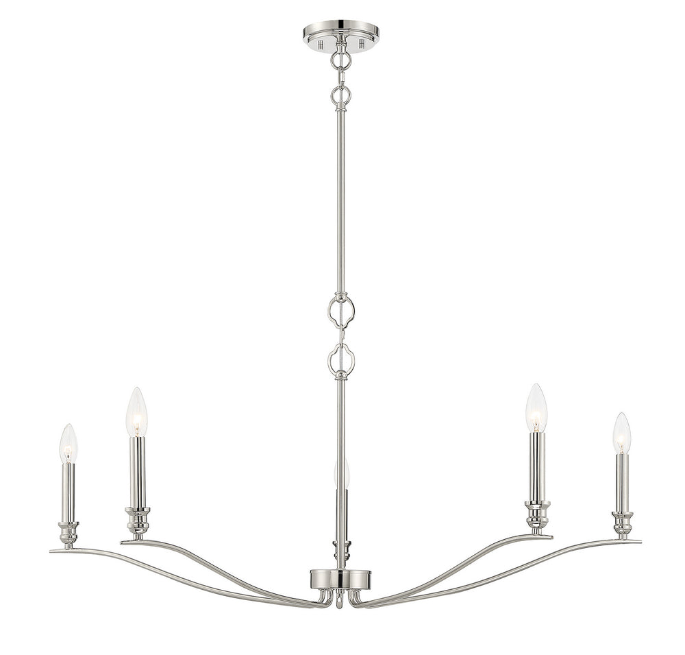 Meridian - Five Light Chandelier - Polished Nickel- Union Lighting Luminaires Decor