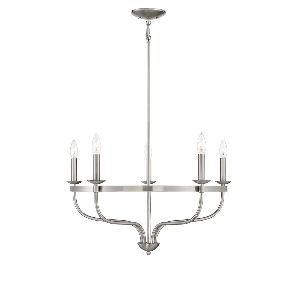 Meridian - Five Light Chandelier - Brushed Nickel- Union Lighting Luminaires Decor