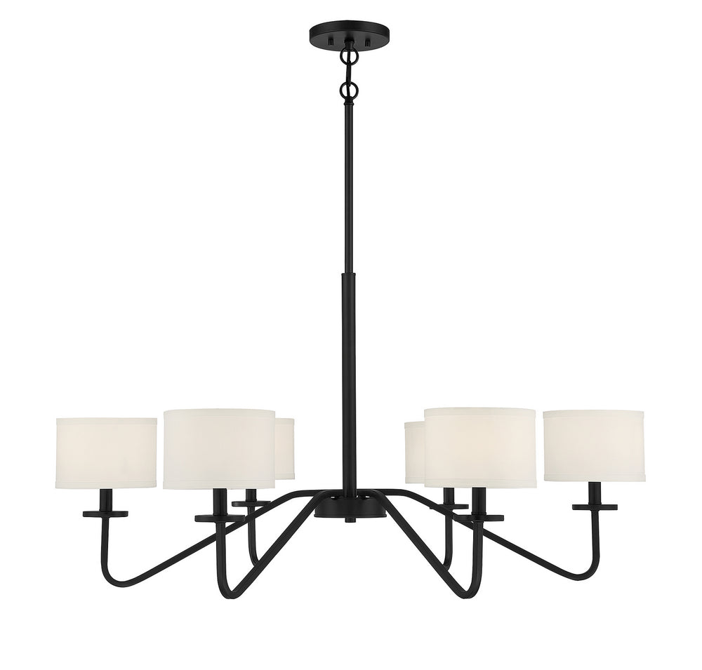 Meridian - Six Light Chandelier - Matte Black- Union Lighting Luminaires Decor