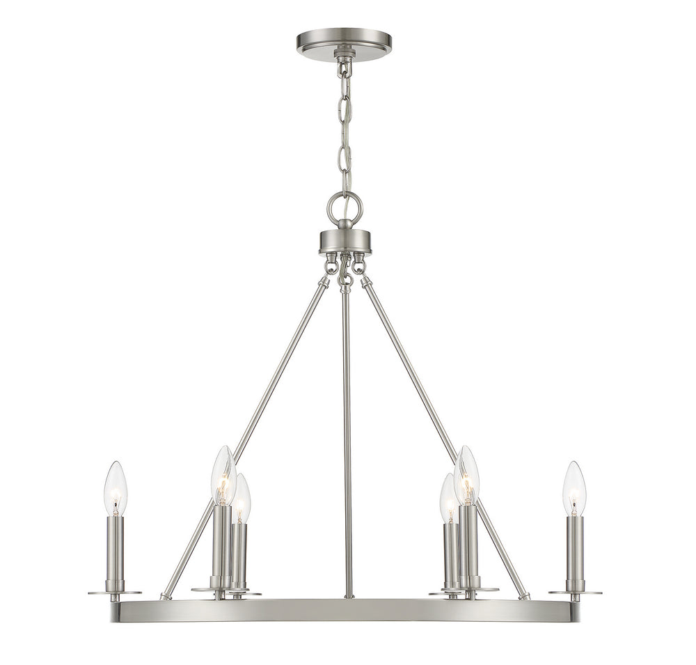 Meridian - Six Light Chandelier - Brushed Nickel- Union Lighting Luminaires Decor