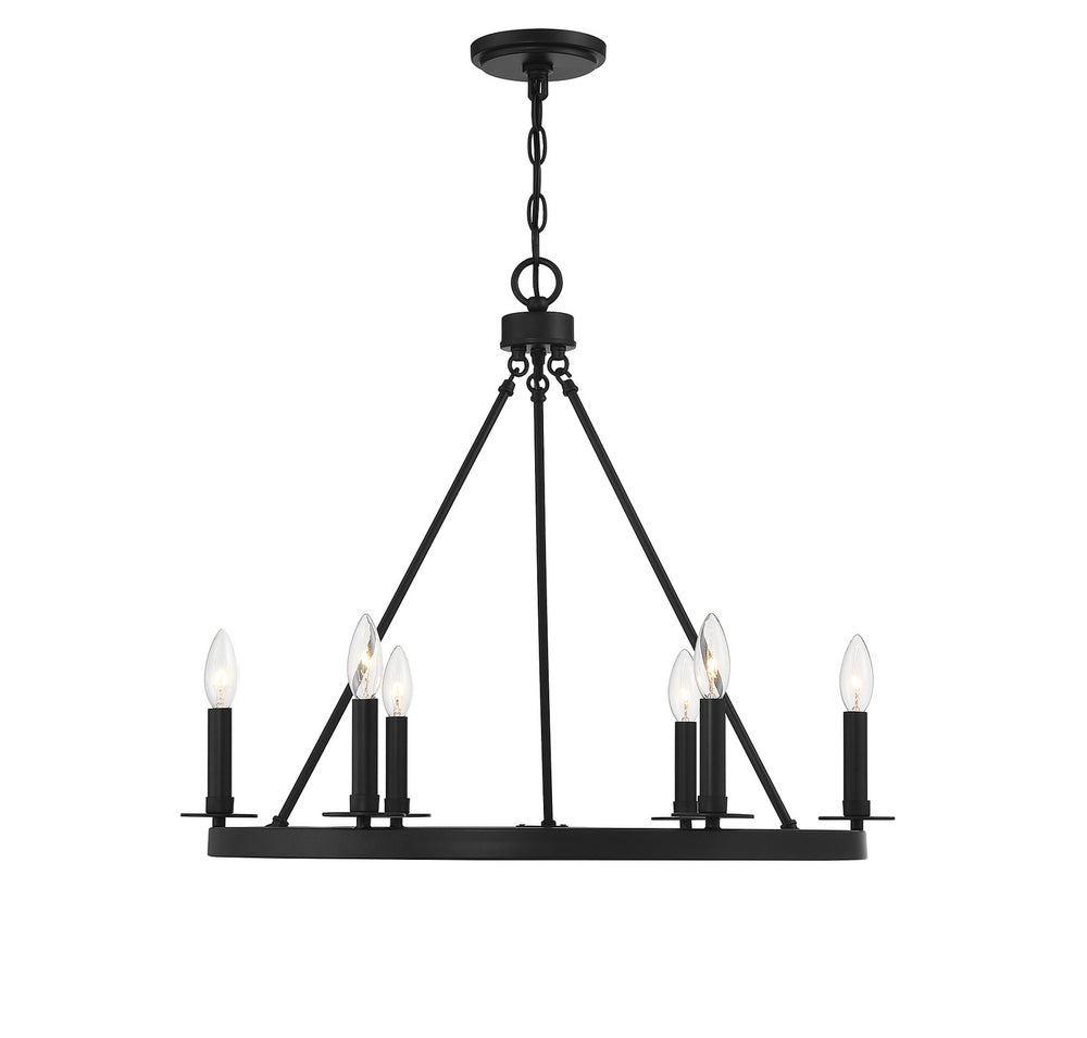 Meridian - Six Light Chandelier - Matte Black- Union Lighting Luminaires Decor