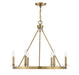 Meridian - Six Light Chandelier - Natural Brass- Union Lighting Luminaires Decor