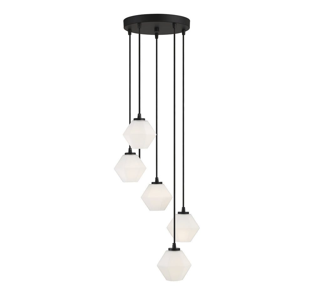 Meridian - Five Light Chandelier - Matte Black- Union Lighting Luminaires Decor