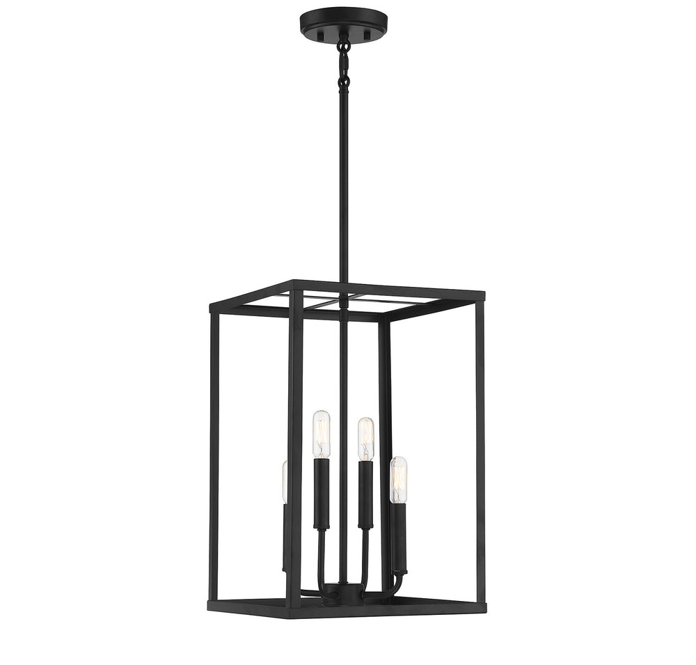Meridian - Four Light Pendant - Matte Black- Union Lighting Luminaires Decor
