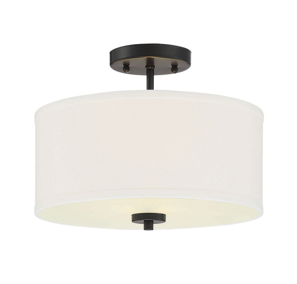 Meridian - Two Light Semi-Flush Mount - Msemi - Matte Black- Union Lighting Luminaires Decor