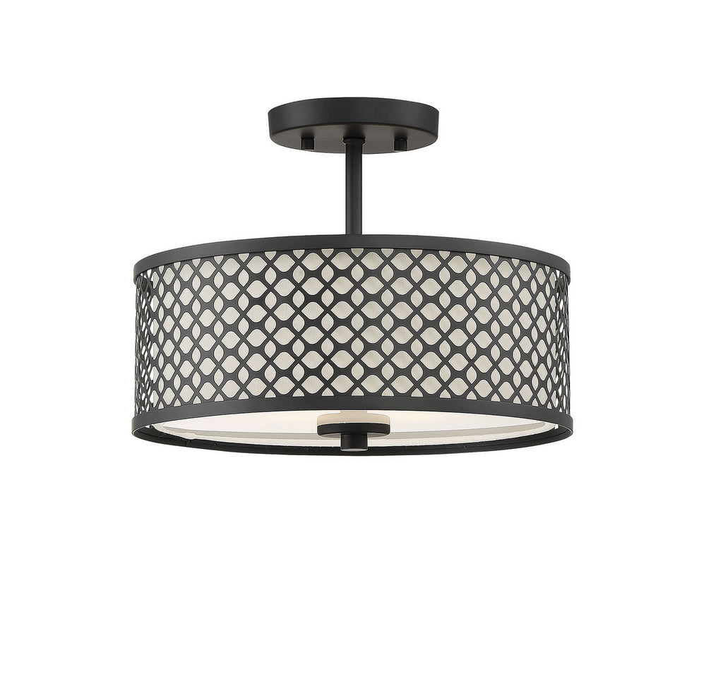Meridian - Two Light Semi-Flush Mount - Msemi - Matte Black- Union Lighting Luminaires Decor