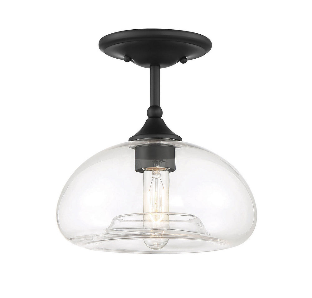 Meridian - One Light Semi-Flush Mount - Msemi - Matte Black- Union Lighting Luminaires Decor