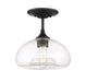 Meridian - One Light Semi-Flush Mount - Msemi - Matte Black- Union Lighting Luminaires Decor
