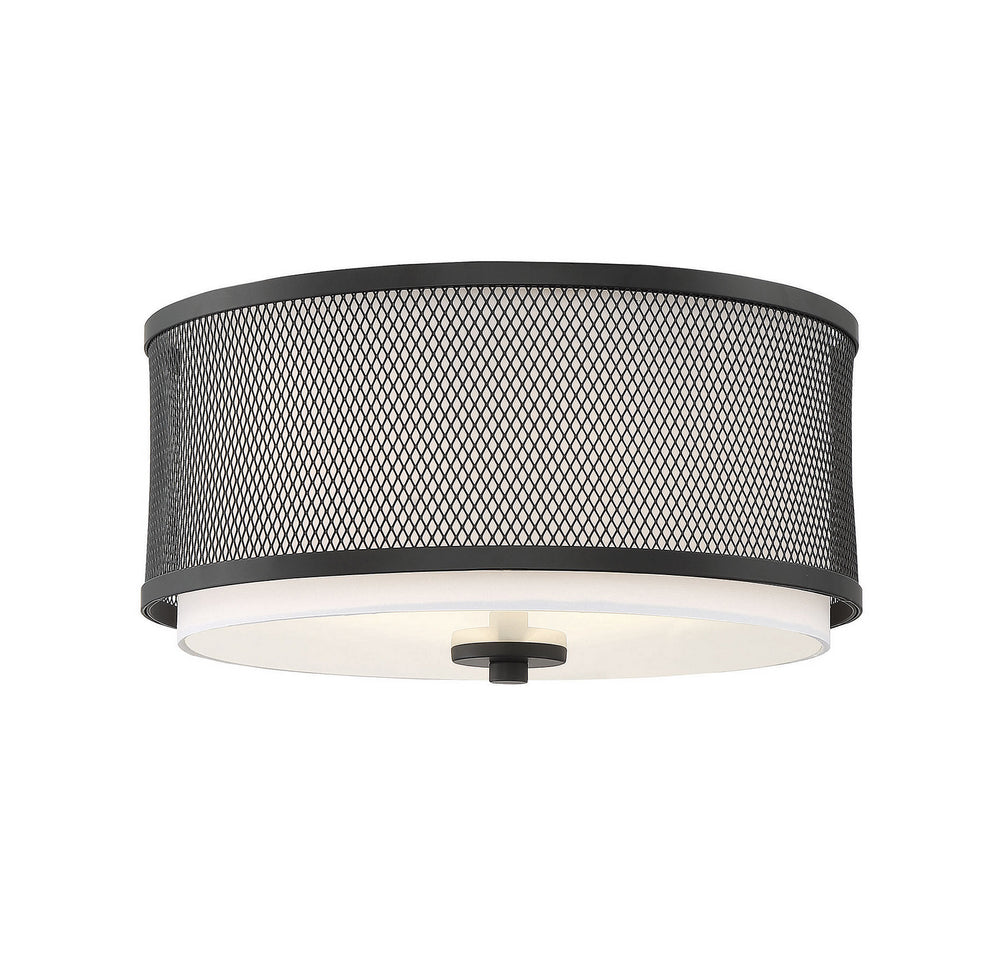 Meridian - Three Light Semi-Flush Mount - Mflus - Matte Black- Union Lighting Luminaires Decor