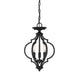 Meridian - Three Light Semi-Flush Mount - Matte Black- Union Lighting Luminaires Decor