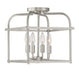 Meridian - Four Light Semi-Flush Mount - Brushed Nickel- Union Lighting Luminaires Decor