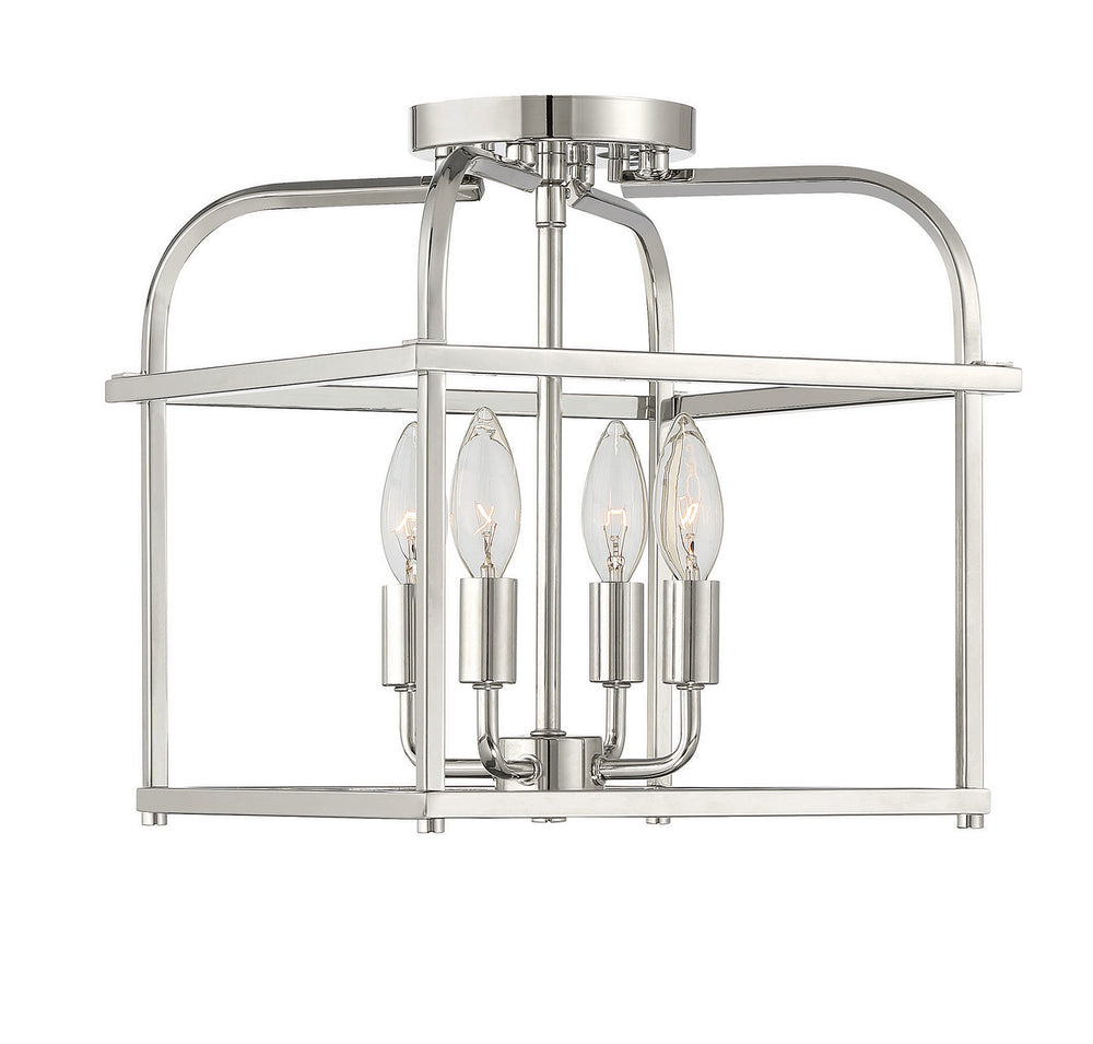 Meridian - Four Light Semi-Flush Mount - Polished Nickel- Union Lighting Luminaires Decor