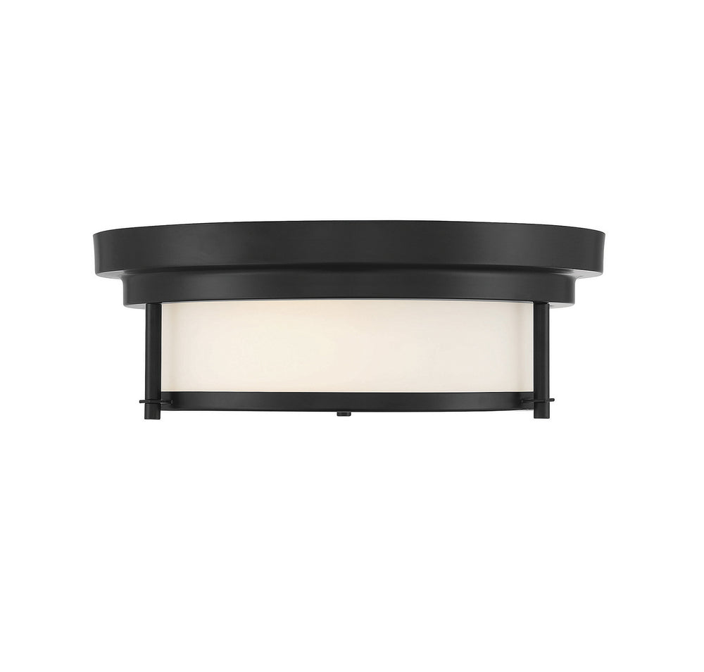 Meridian - Two Light Flush Mount - Matte Black- Union Lighting Luminaires Decor