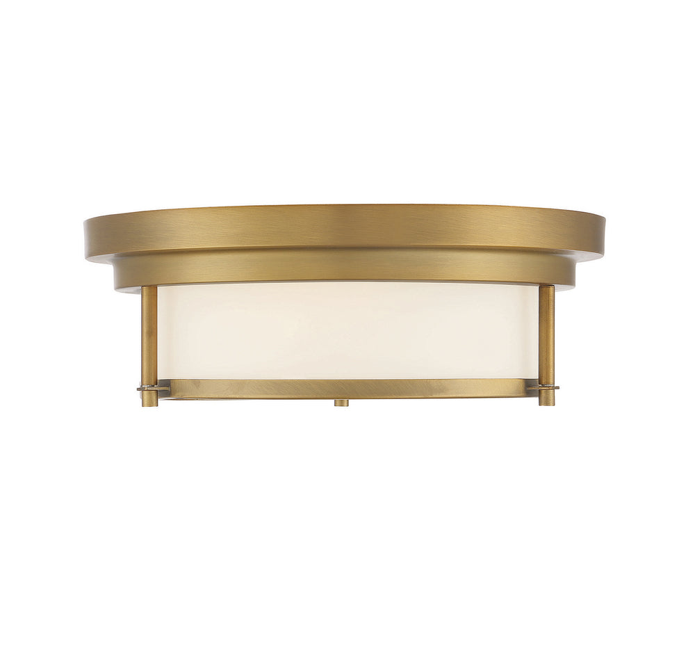 Meridian - Two Light Flush Mount - Natural Brass- Union Lighting Luminaires Decor