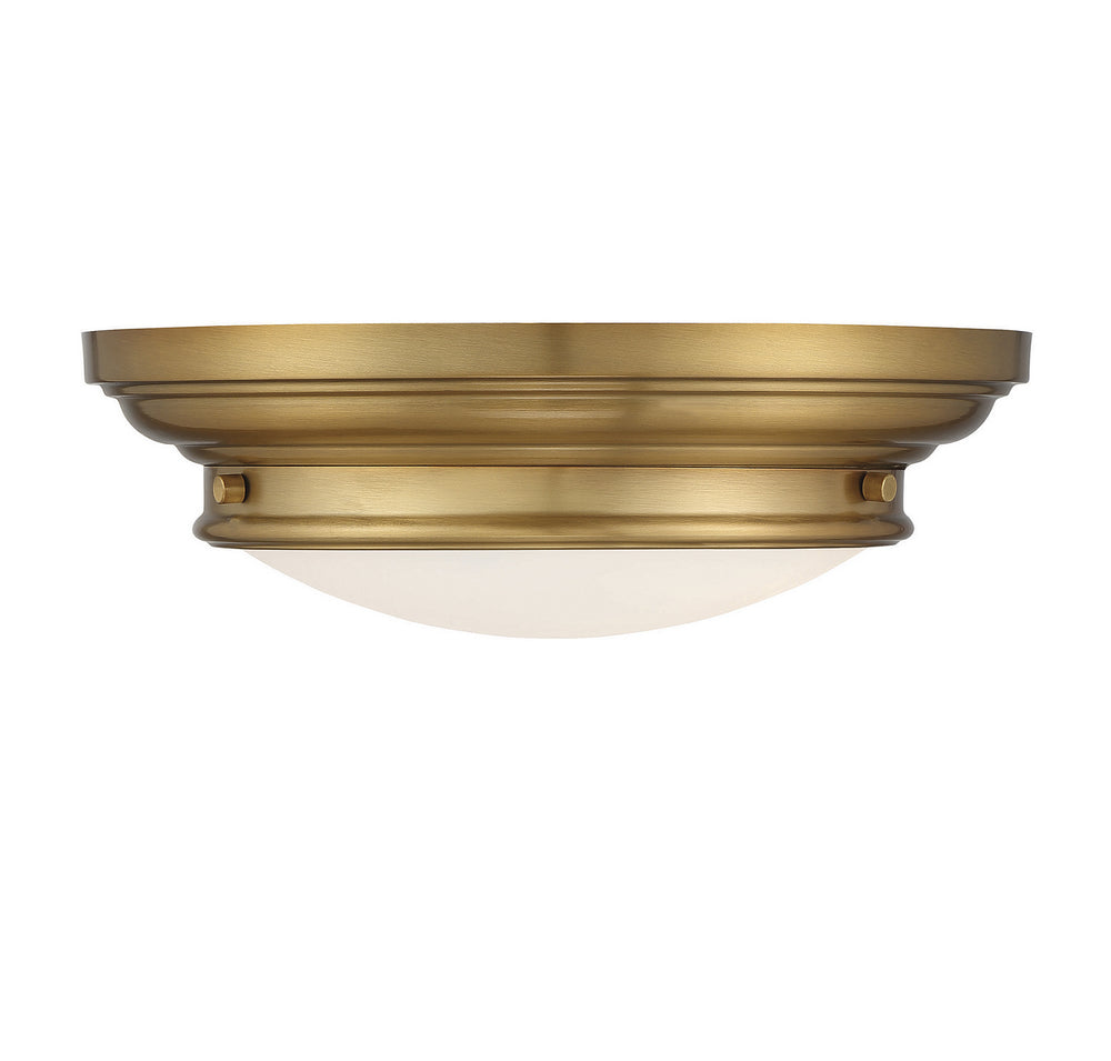 Meridian - Two Light Flush Mount - Natural Brass- Union Lighting Luminaires Decor