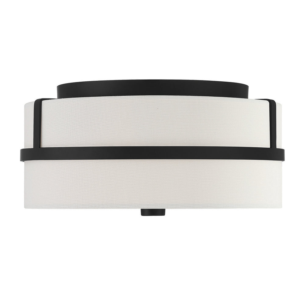 Meridian - Two Light Flush Mount - Matte Black- Union Lighting Luminaires Decor
