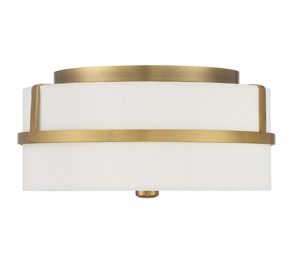 Meridian - Two Light Flush Mount - Natural Brass- Union Lighting Luminaires Decor