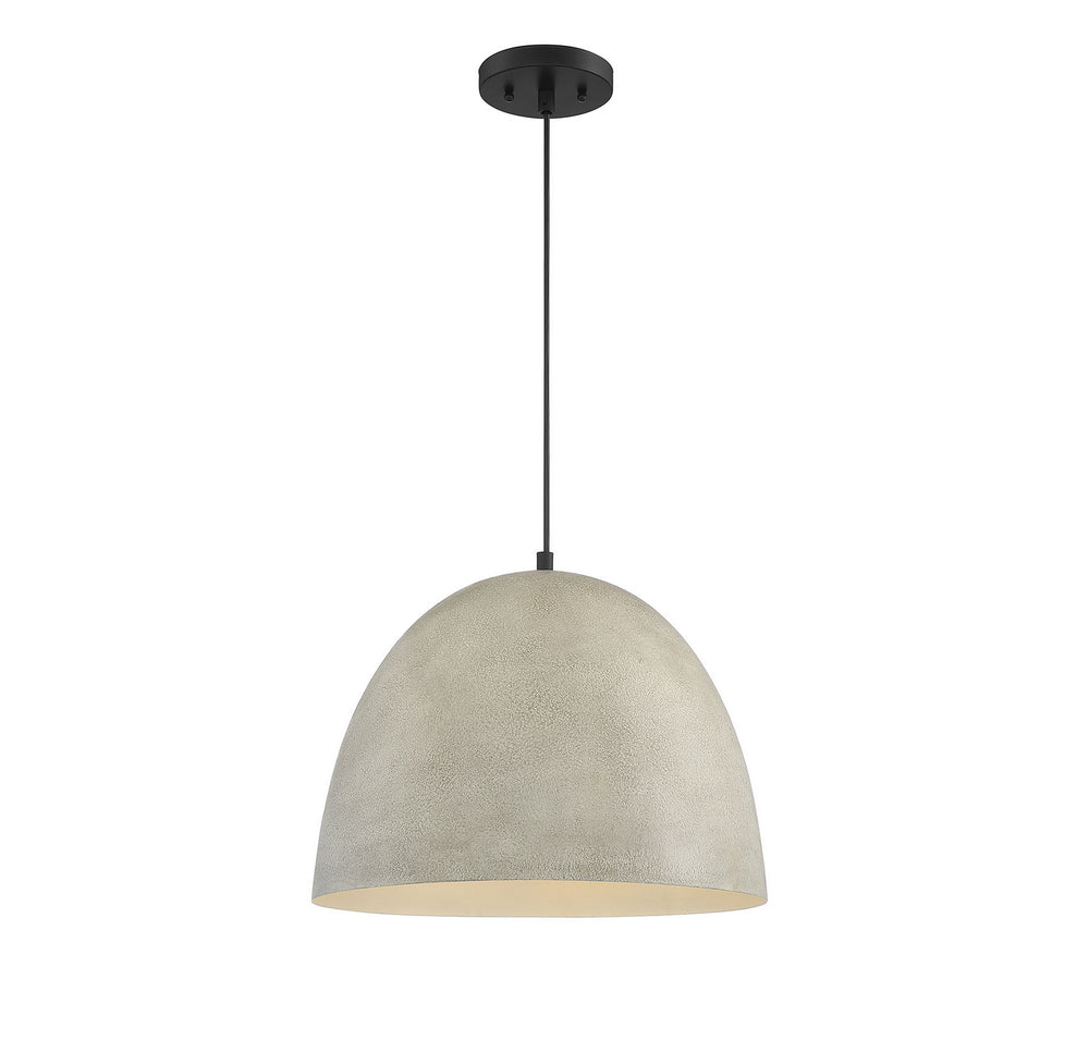 Meridian - One Light Pendant - Mpend - Concrete with Matte Black- Union Lighting Luminaires Decor